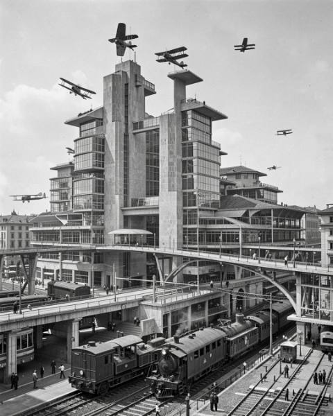 Rendu IA : La gare de la Città Nuova, Milan