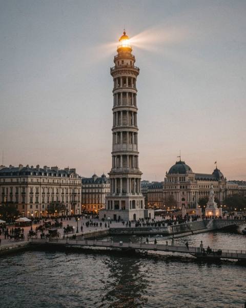 Rendu IA : La Colonne-Soleil, Paris